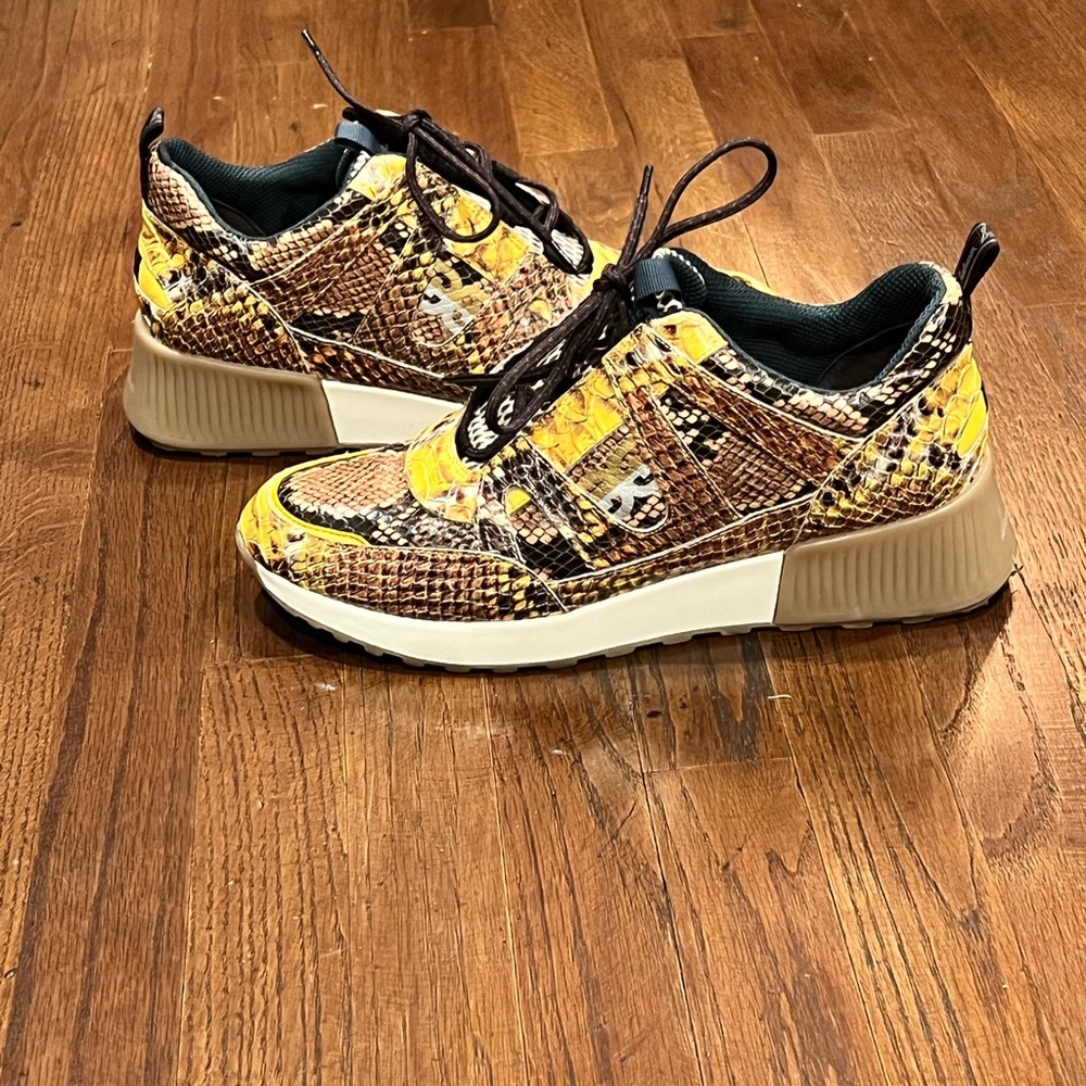 SAM EDELMAN Danley Jogger Sneakers Women's Snakeprint Leather